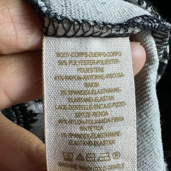 Free People Love You to Pieces Black Gray Floral Mini Bodycon Dress Sz M Casual - Picture 10 of 10